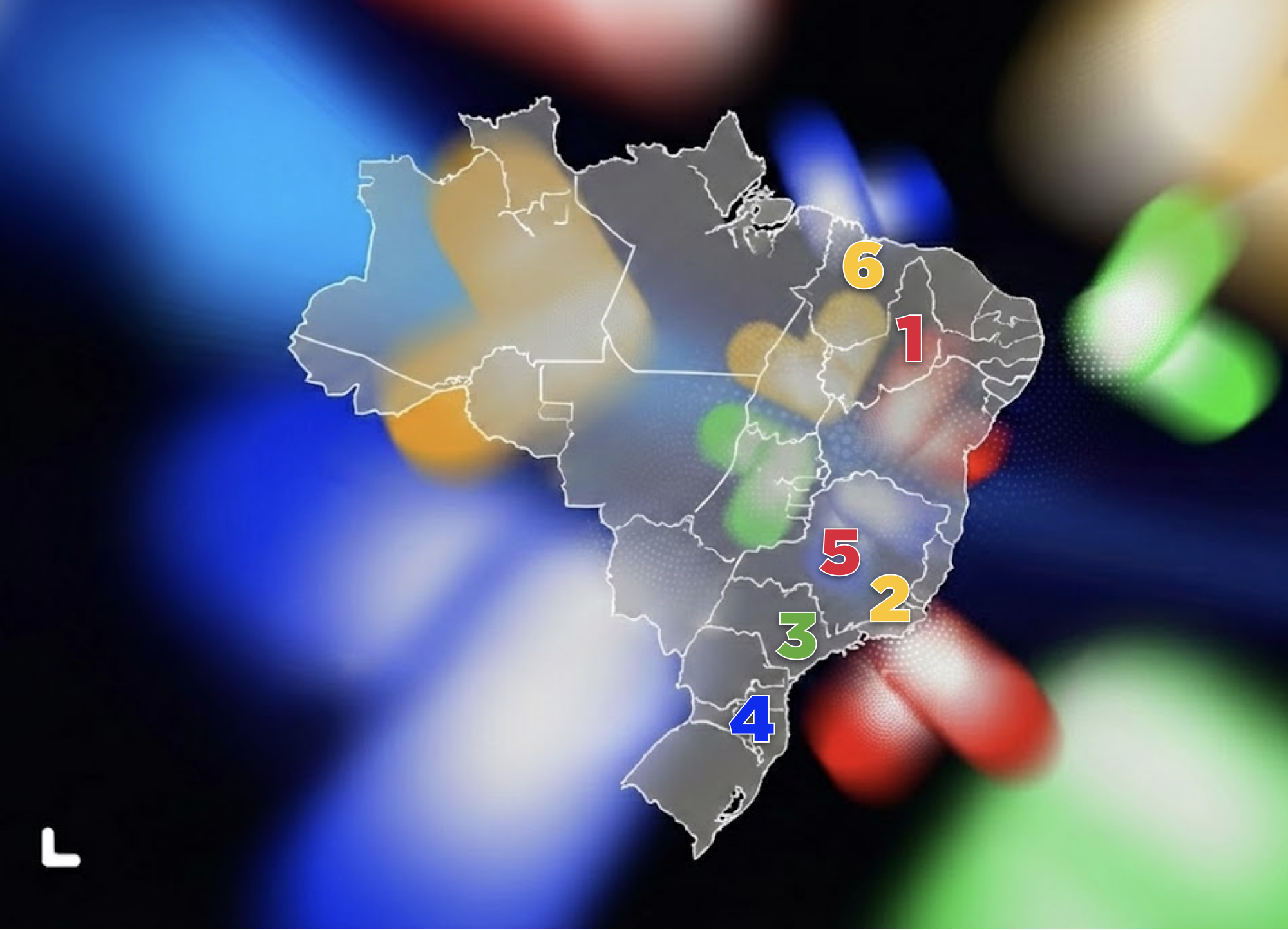 Mapa do Brasil com as etapas do evento